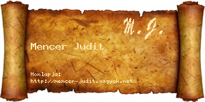 Mencer Judit névjegykártya
